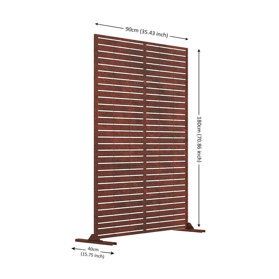 Metal Indoor/Outdoor Privacy Screen 90cm x 180cm - Slats - PN Home