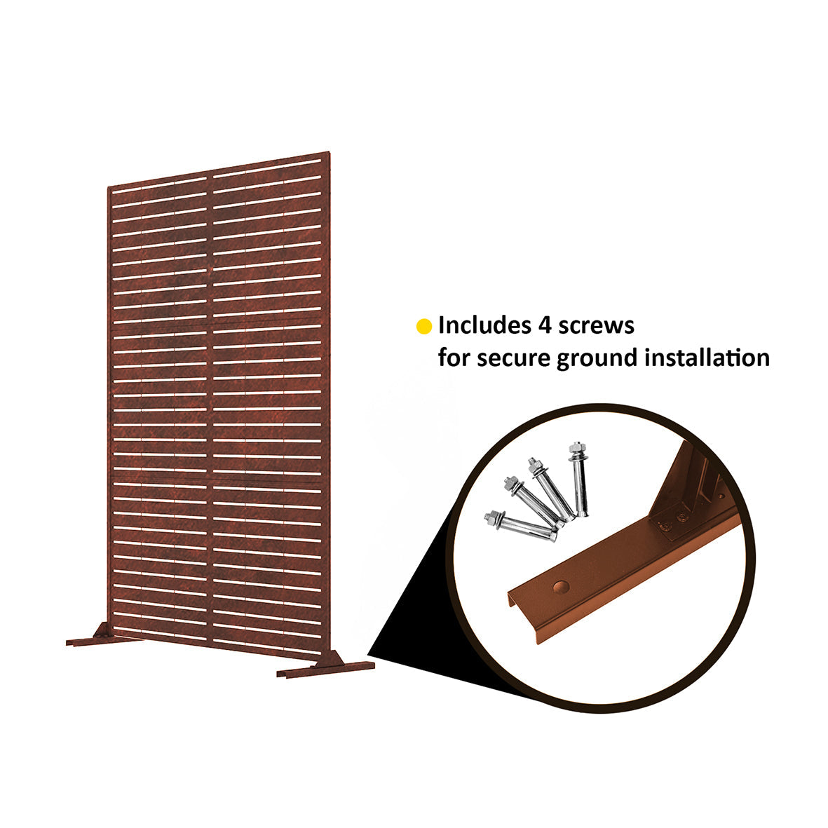 Metal Indoor/Outdoor Privacy Screen 90cm x 180cm - Slats - PN Home