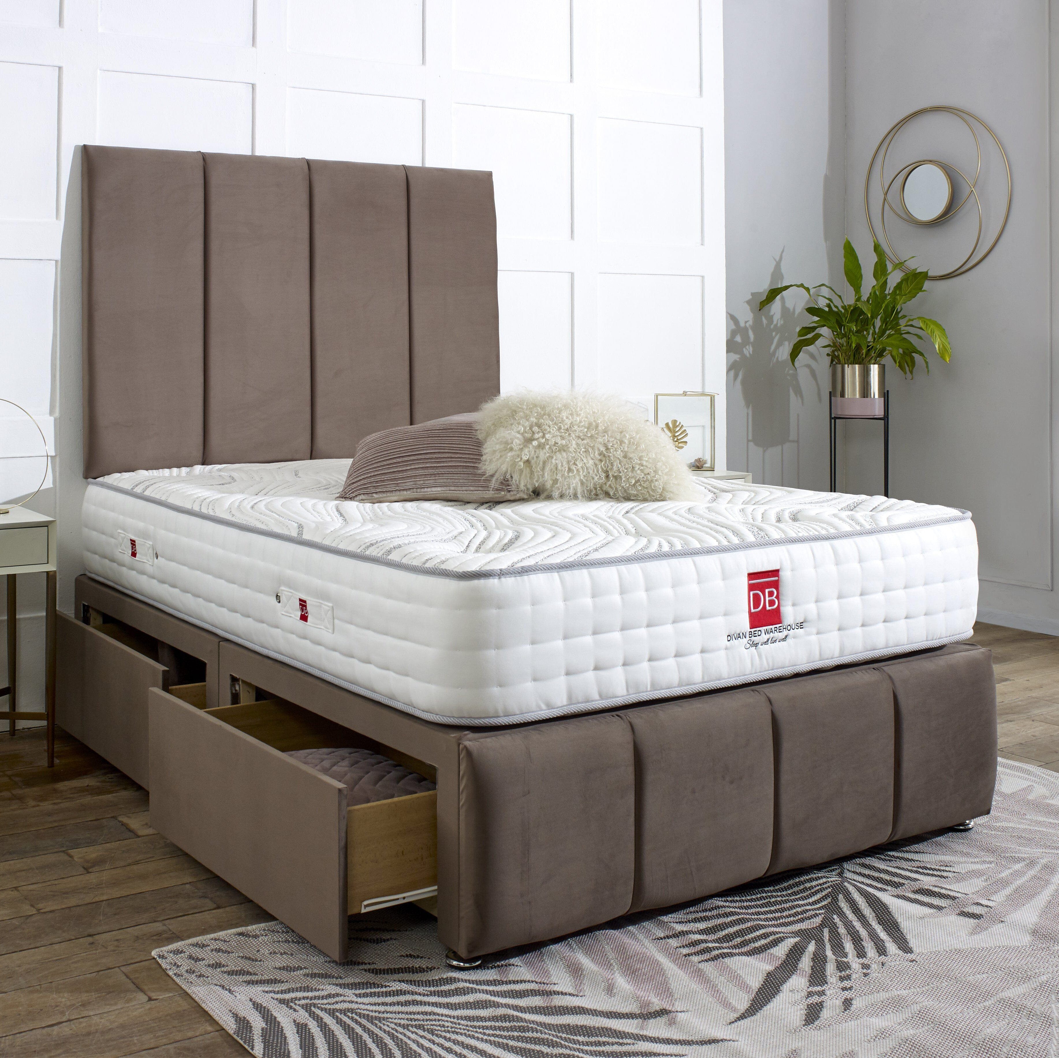 Milan Divan Bed Set with Tall Headboard and Footboard