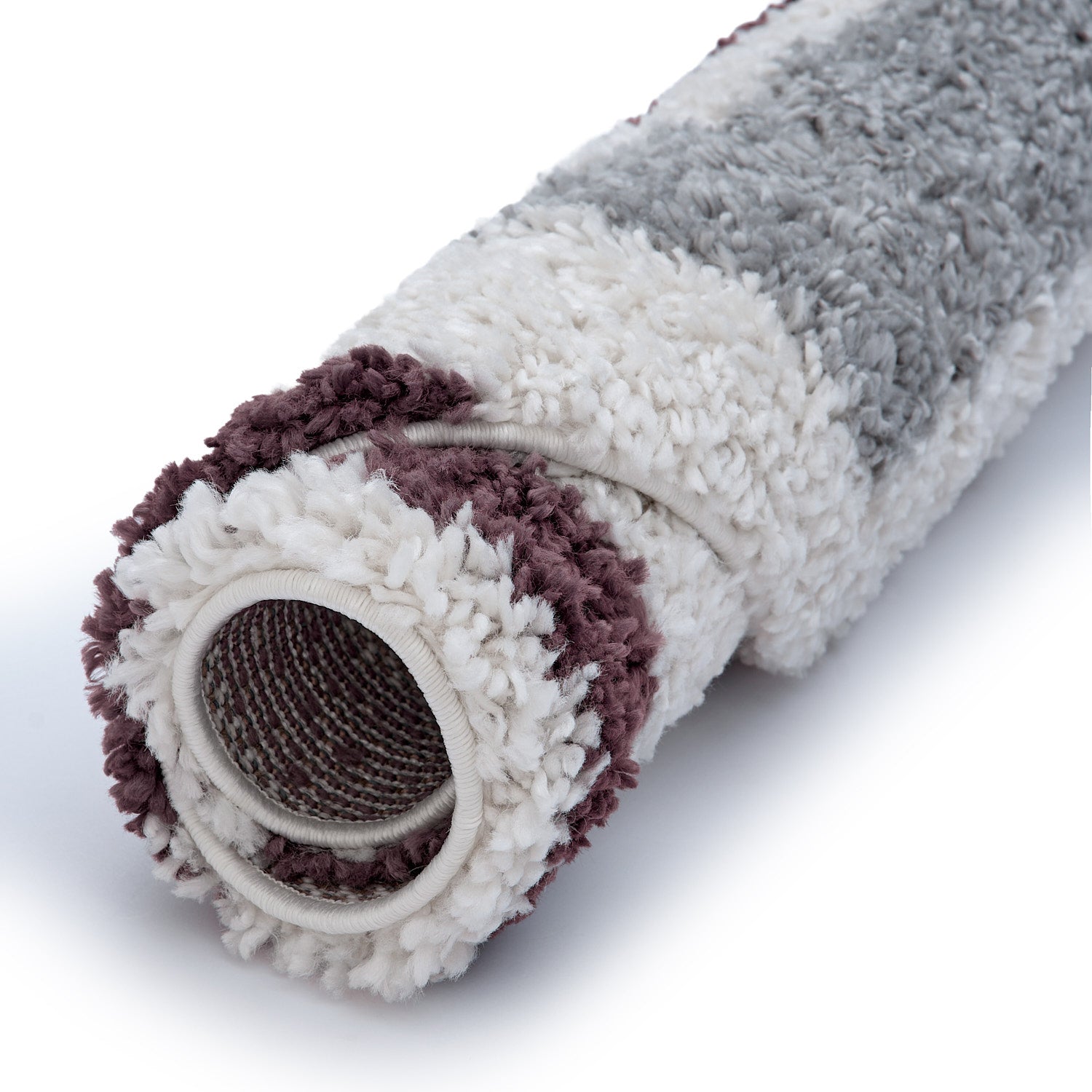 Moodi Shaggy Grey/Purple Contour Rug - PN Home