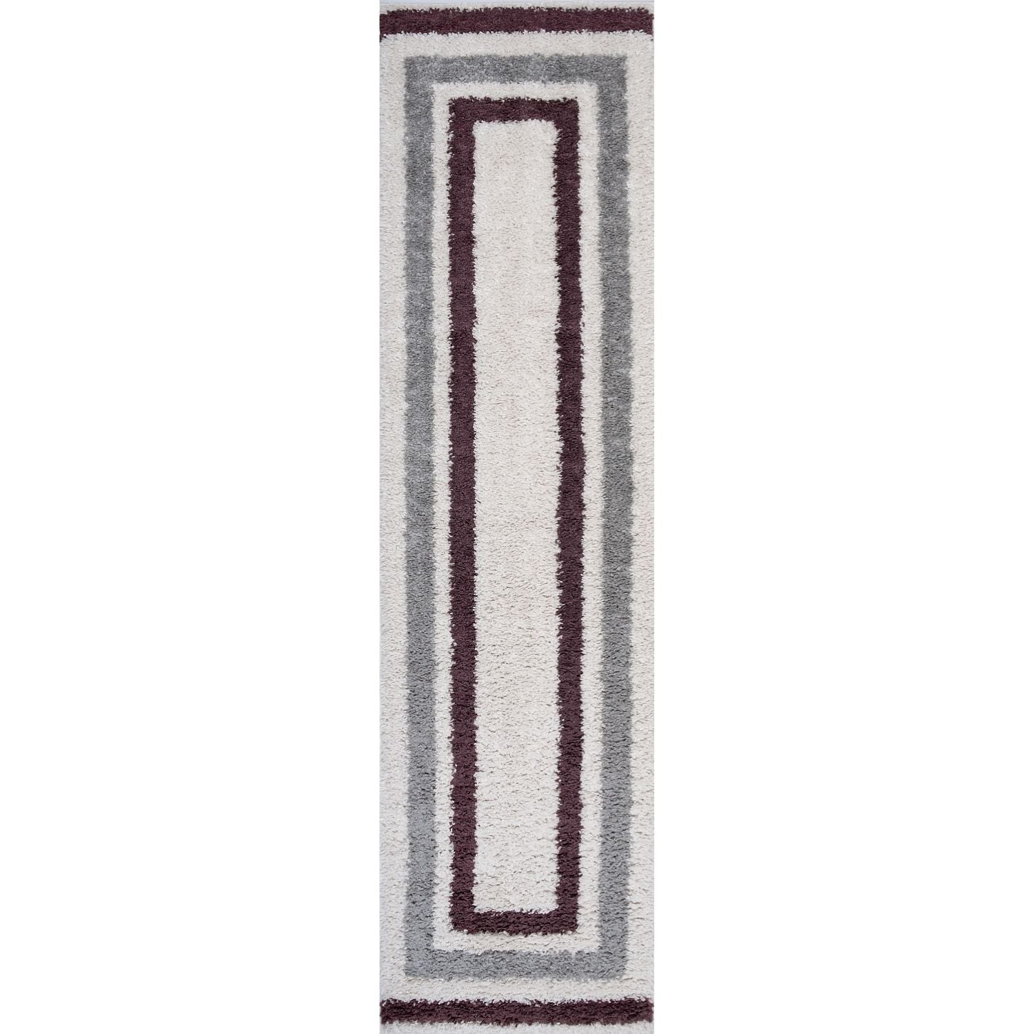 Moodi Shaggy Grey/Purple Contour Rug - PN Home