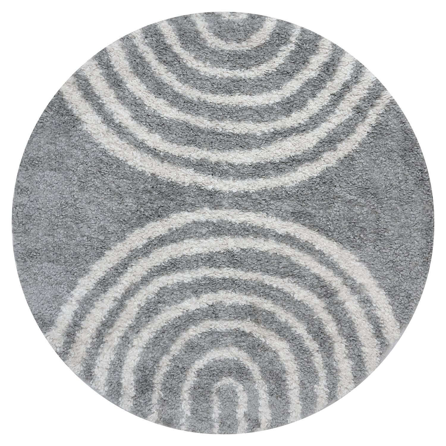 Moodi Shaggy Grey Echo Rug - PN Home
