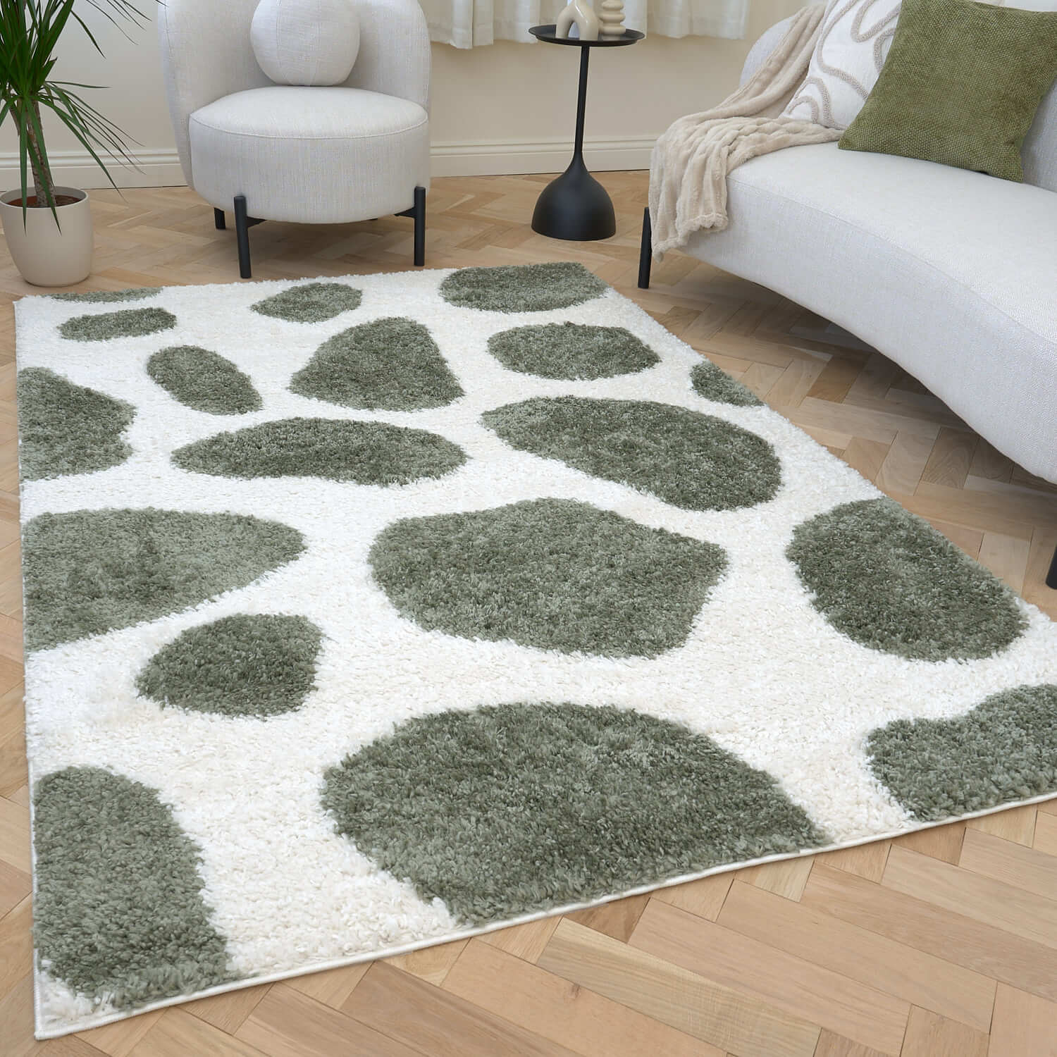 Moodi Shaggy Green Erosan Rug - PN Home