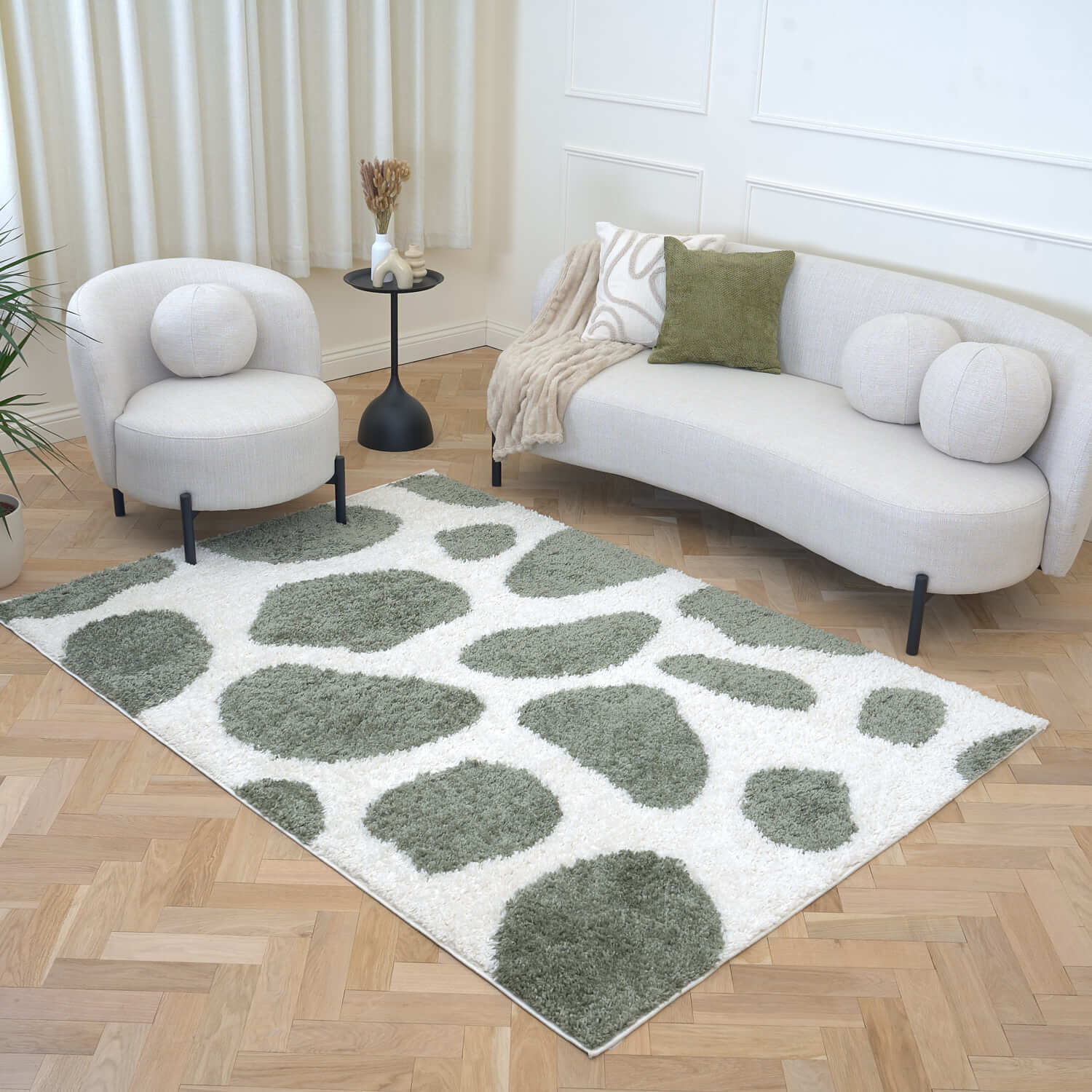 Moodi Shaggy Green Erosan Rug - PN Home