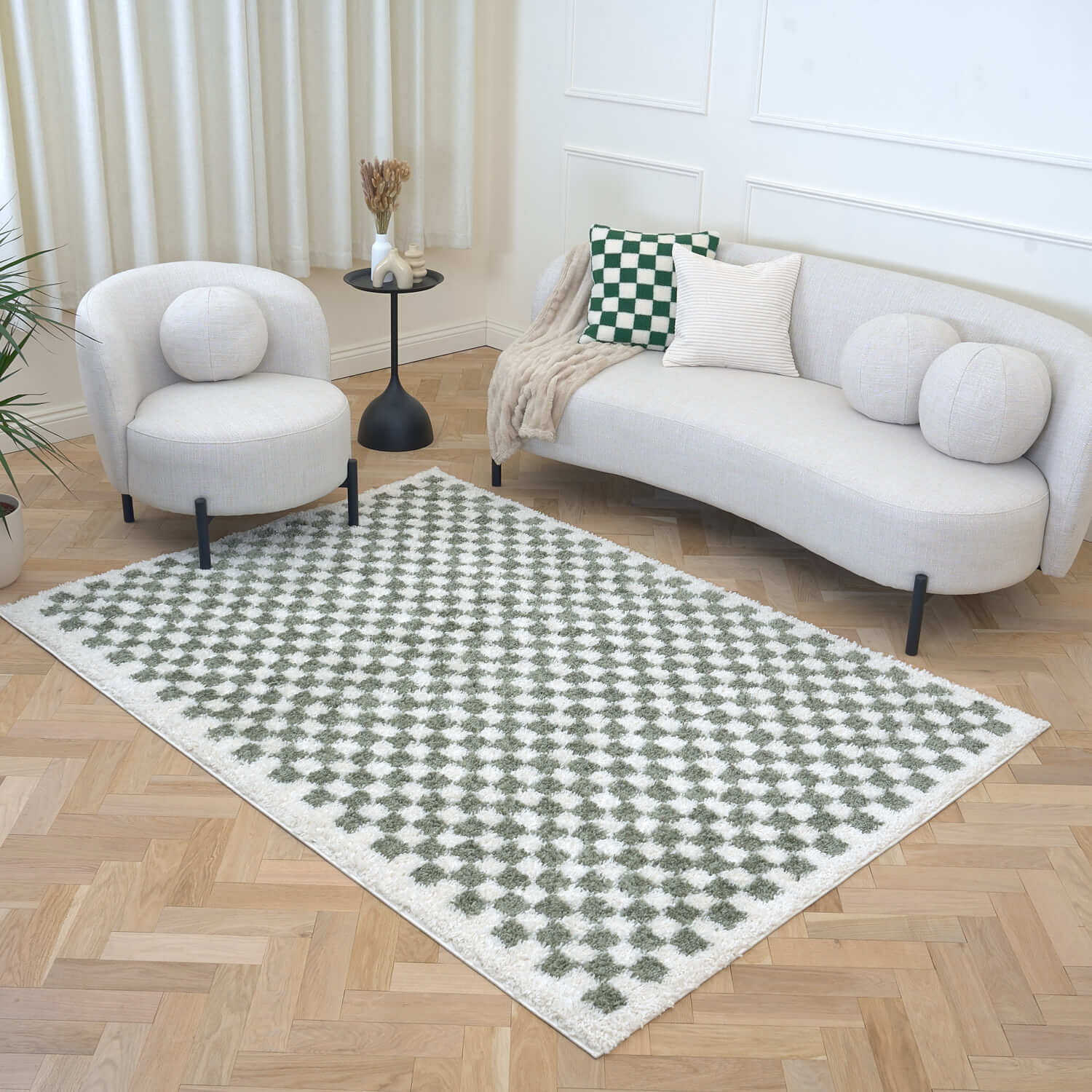 Moodi Shaggy Green Lunel Rug - PN Home