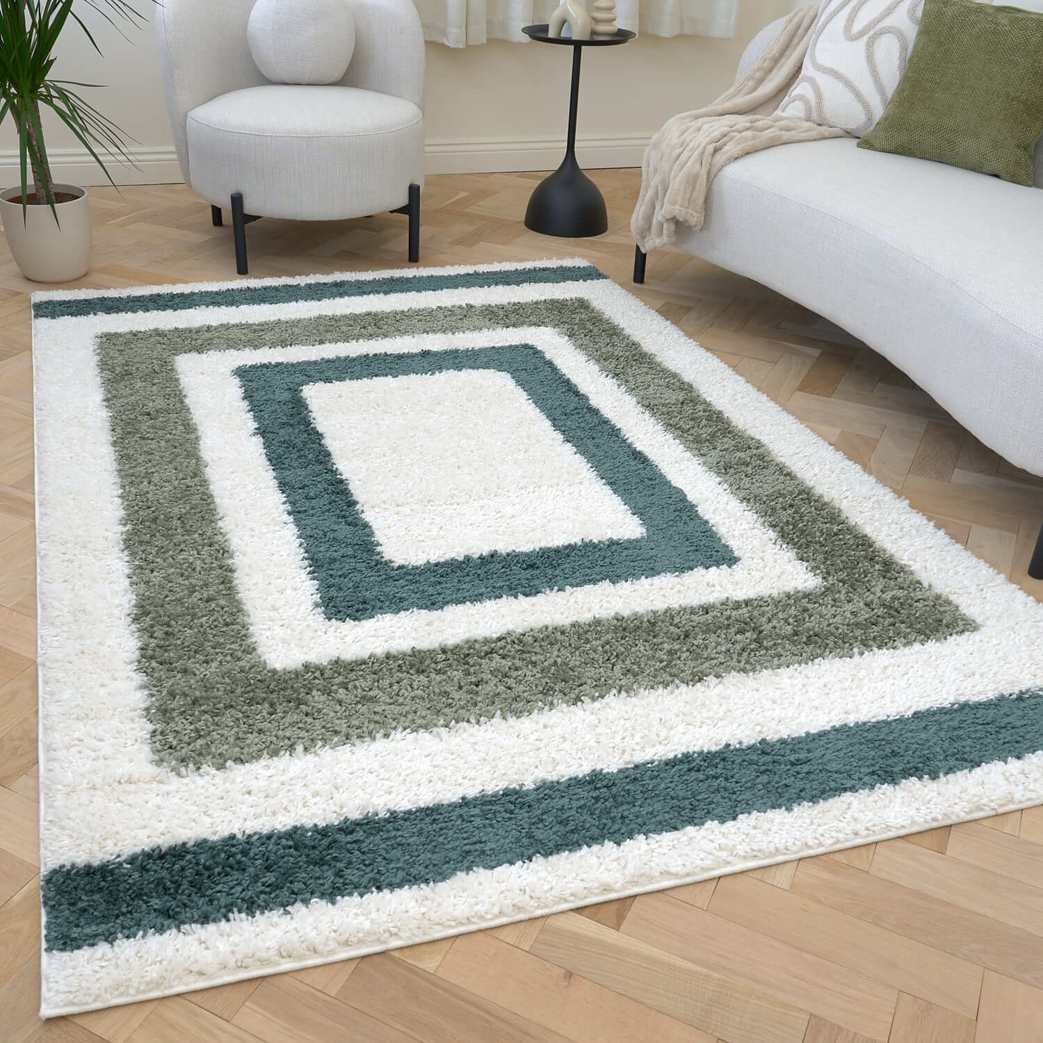 Moodi Shaggy Green Marina Rug - PN Home