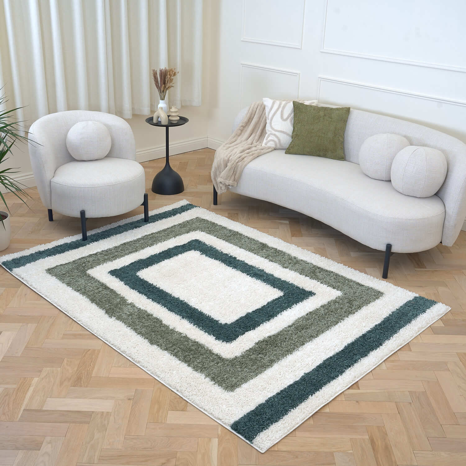 Moodi Shaggy Green Marina Rug - PN Home