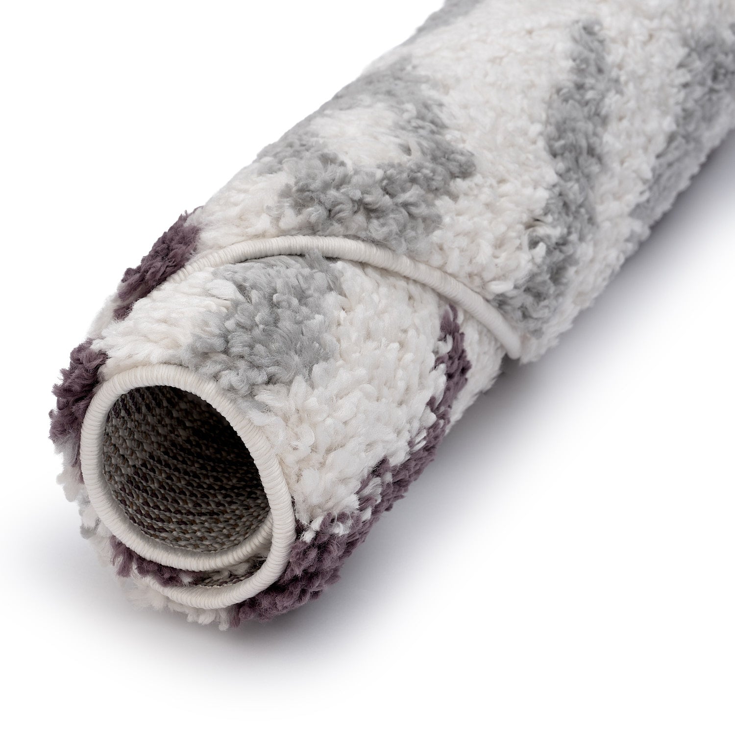 Moodi Shaggy Grey/Purple Mauvine Rug - PN Home