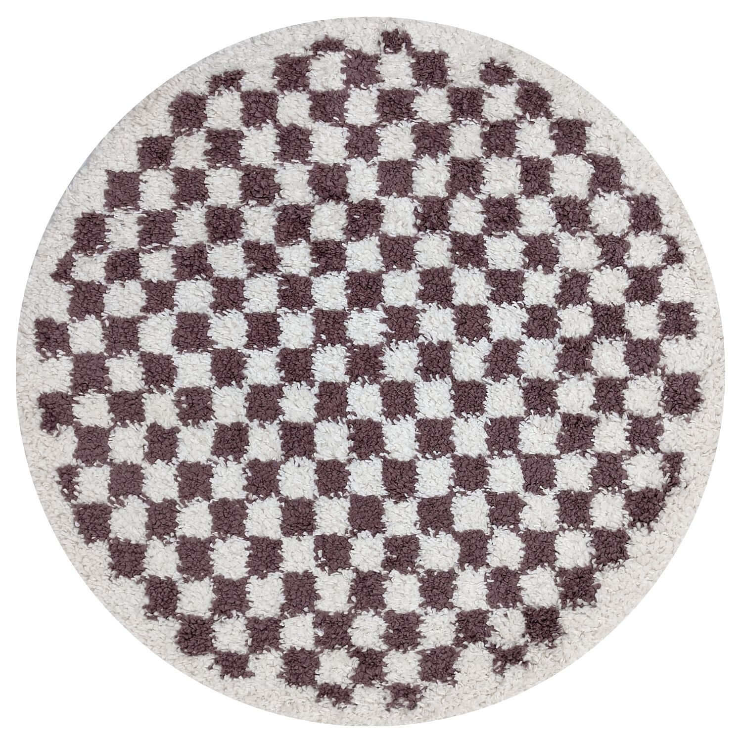 Moodi Shaggy Purple Mosscheck Rug - PN Home