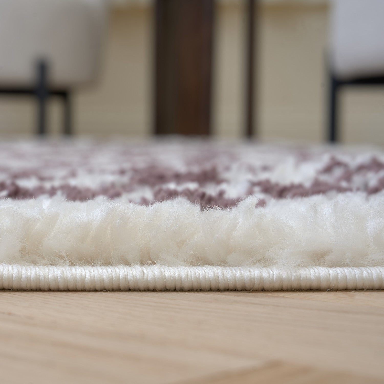 Moodi Shaggy Purple Mosscheck Rug - PN Home