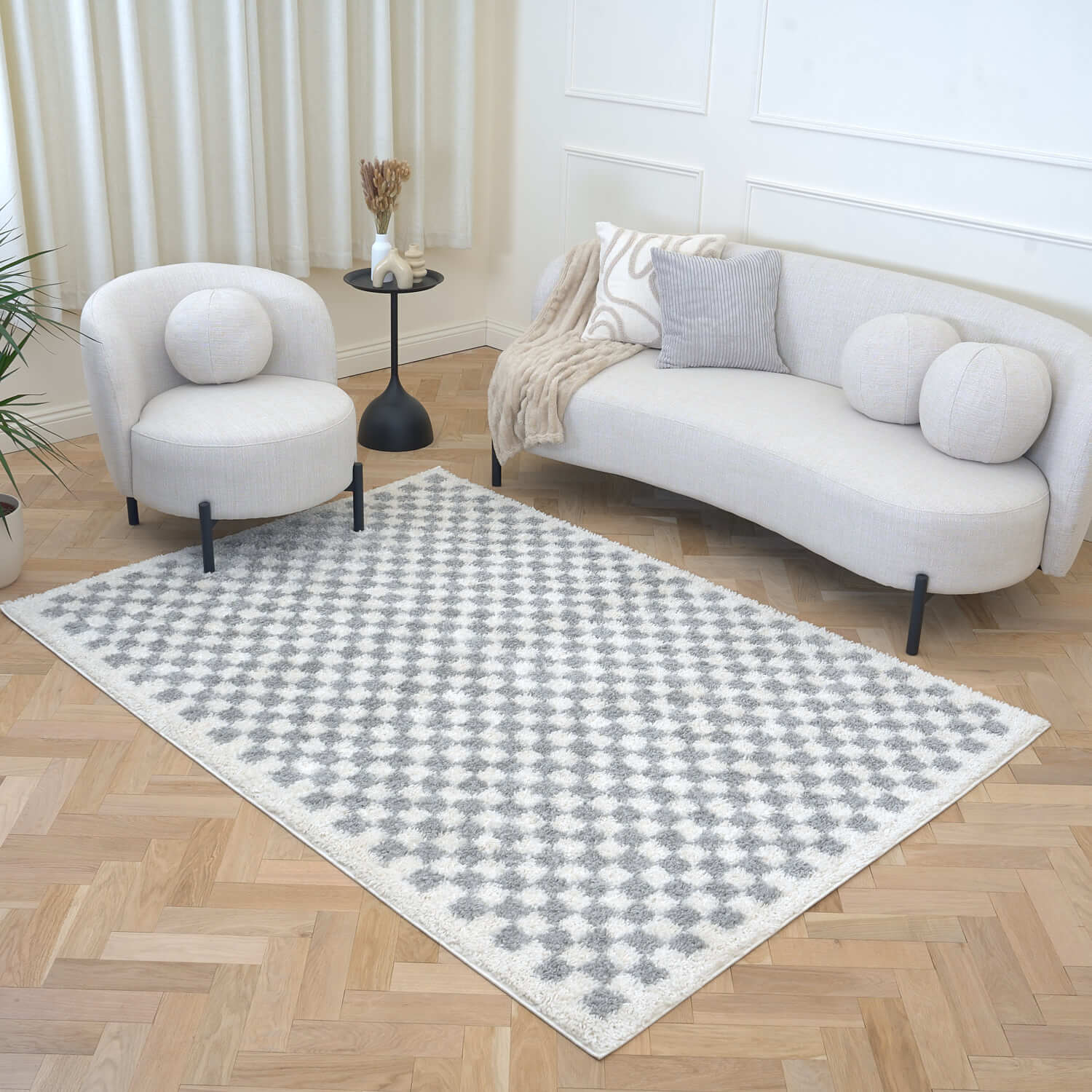 Moodi Shaggy Grey Mulberry Rug - PN Home