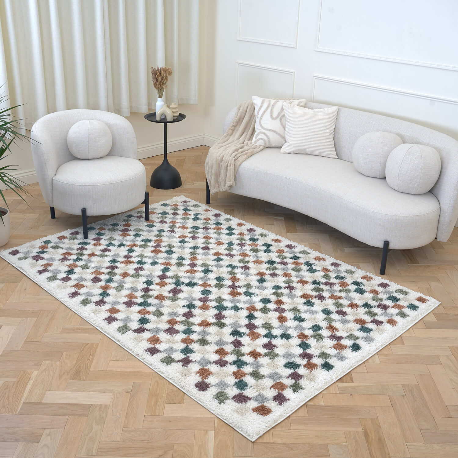 Moodi Shaggy Multicolour Pulseway Rug - PN Home