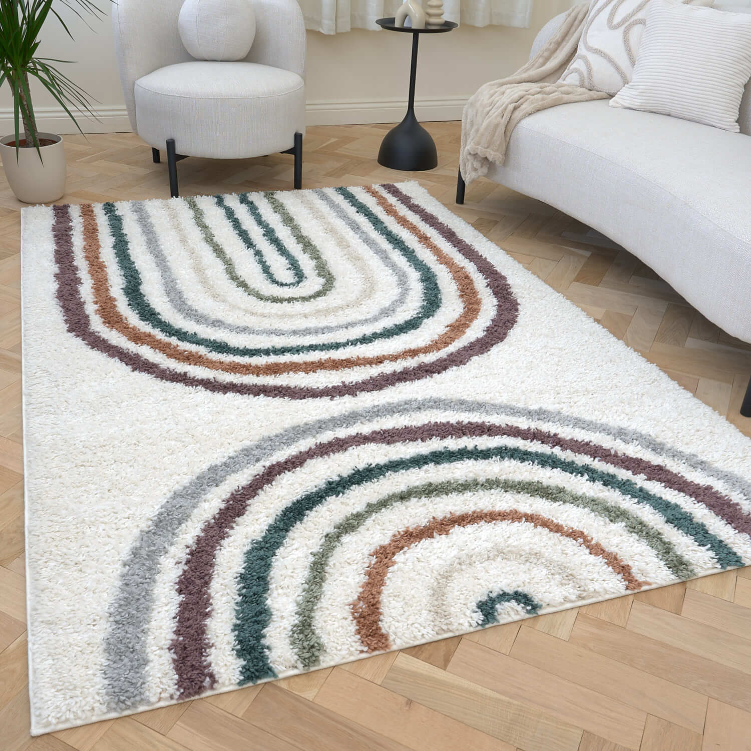 Moodi Shaggy Multicolour Raincat Rug - PN Home