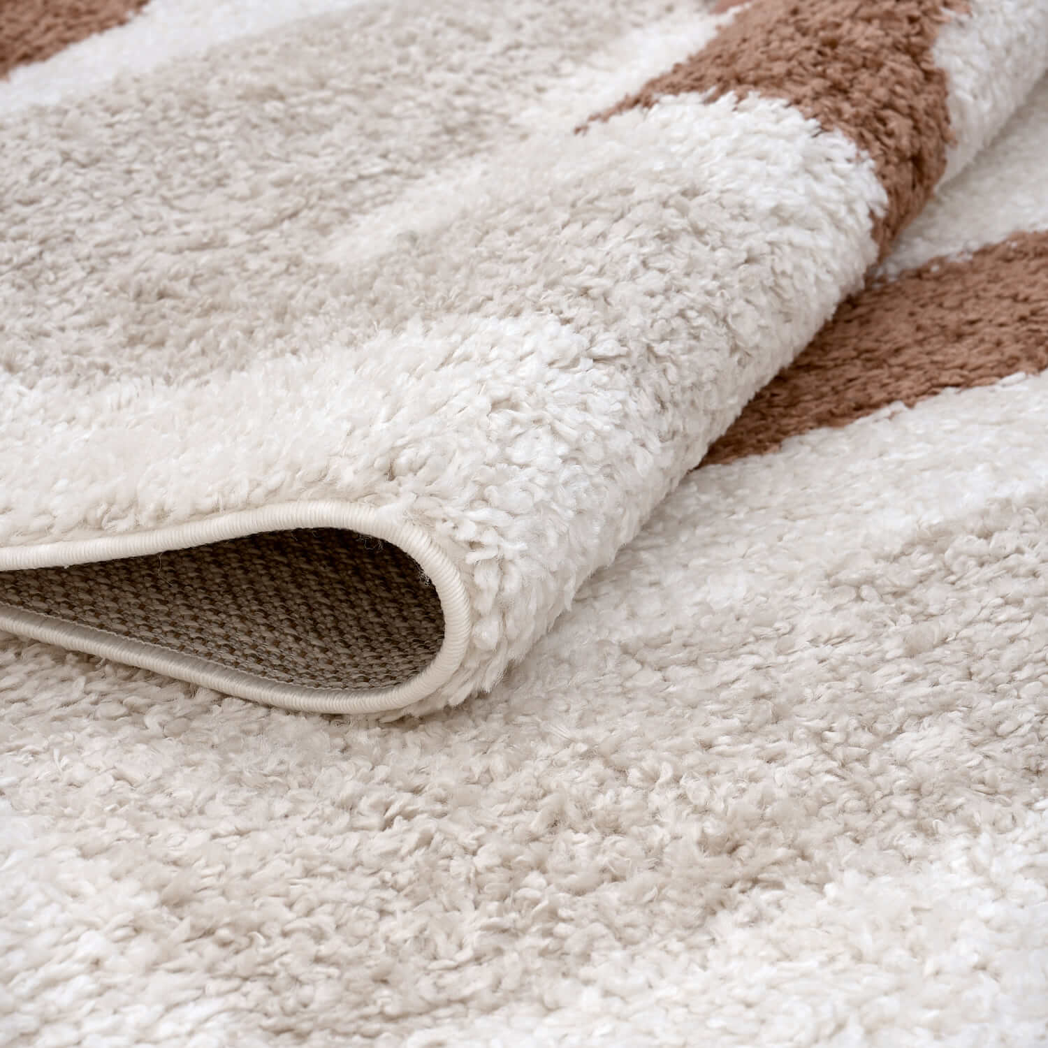 Moodi Shaggy Cream/Terra Slatefern Rug - PN Home
