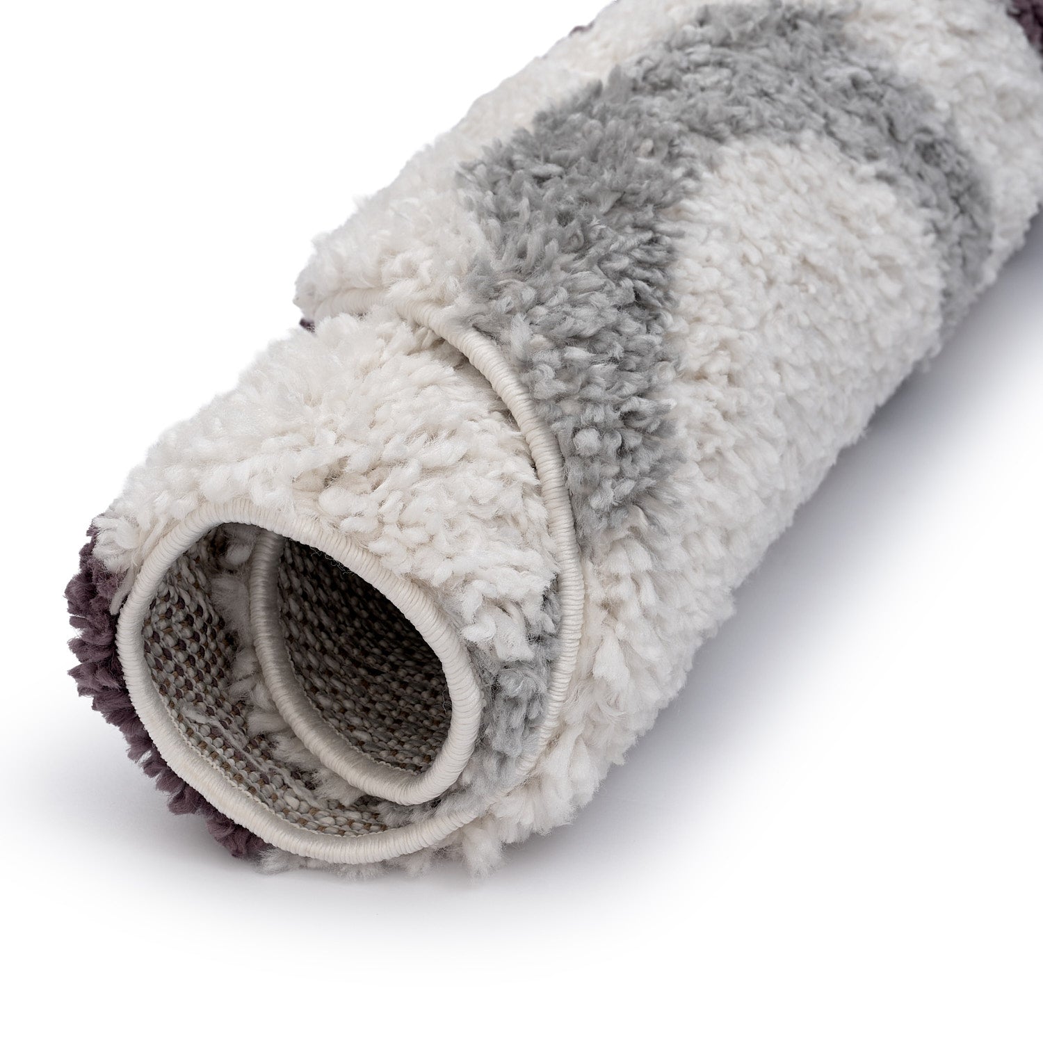 Moodi Shaggy Grey/Purple Smokeberry Rug - PN Home