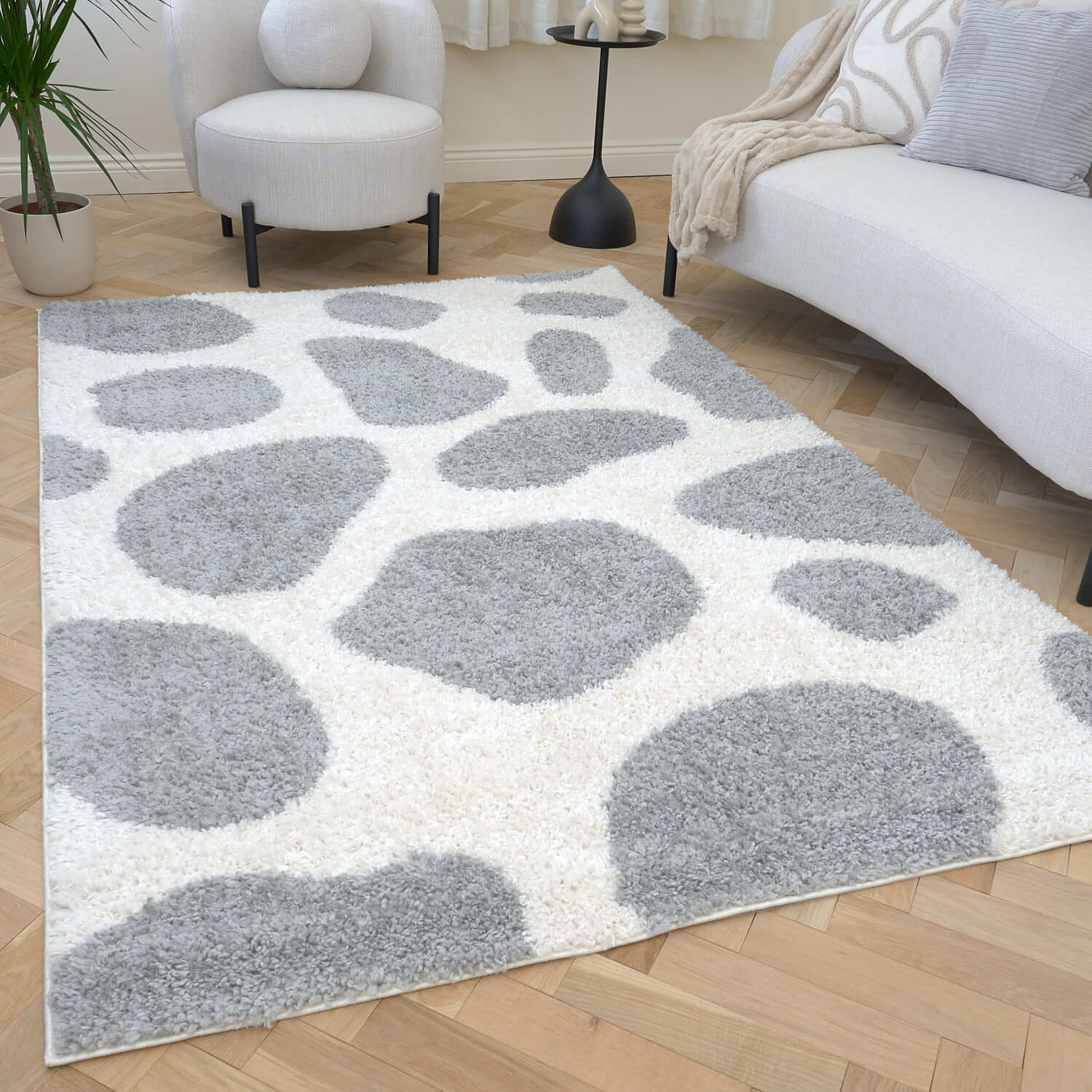 Moodi Shaggy Grey Tarn Rug - PN Home