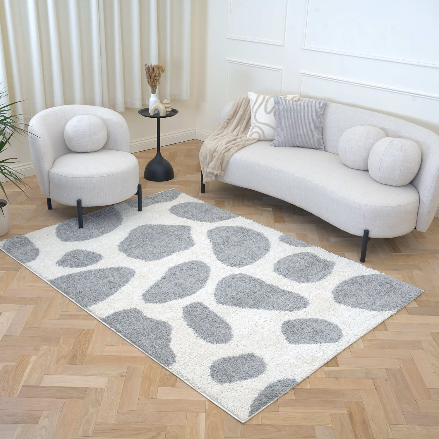 Moodi Shaggy Grey Tarn Rug - PN Home