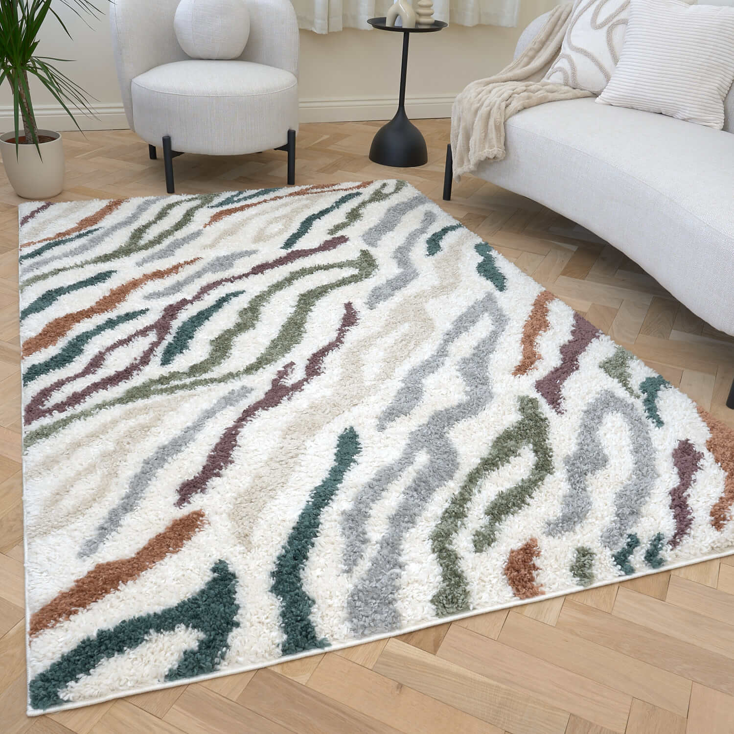 Moodi Shaggy Multicolour Tidecrest Rug - PN Home