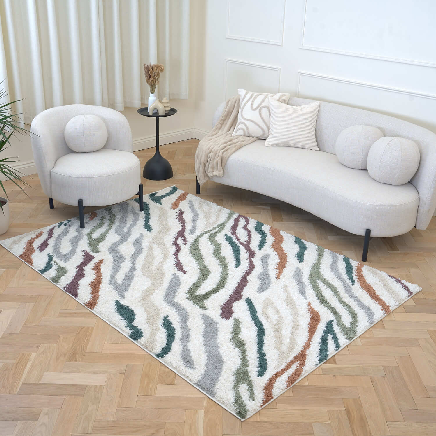 Moodi Shaggy Multicolour Tidecrest Rug - PN Home