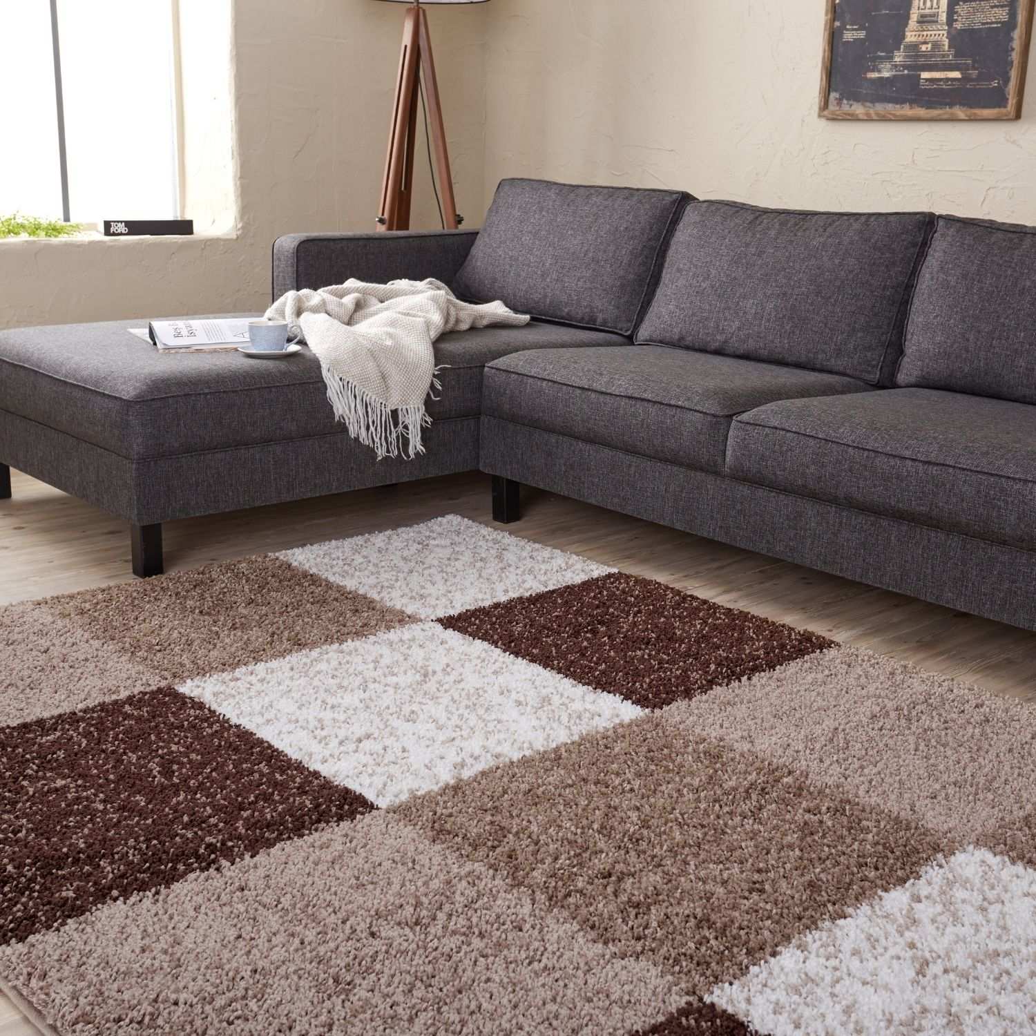 Myshaggy Geometric Brown Rug - PN Home