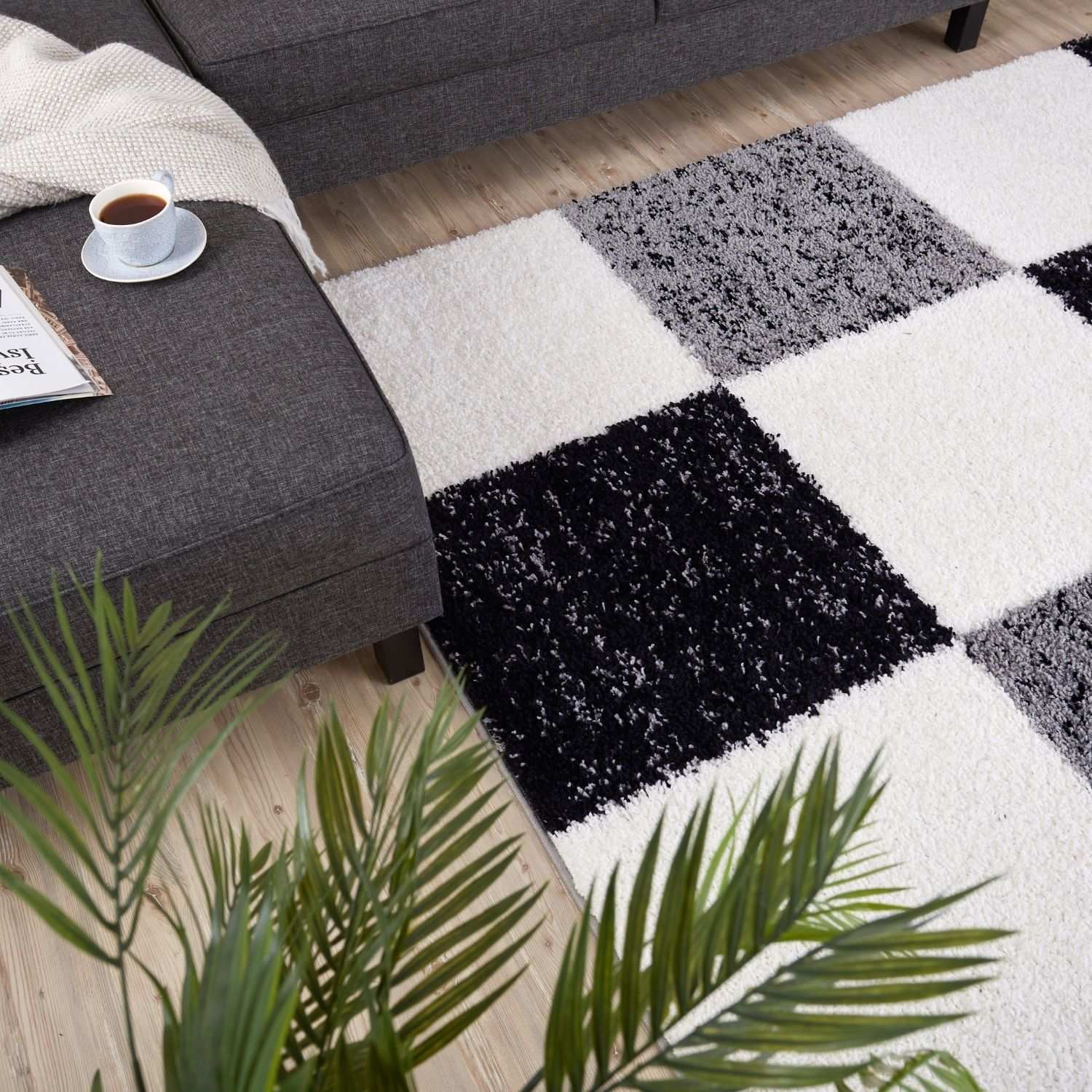Myshaggy Geometric Grey Rug - PN Home