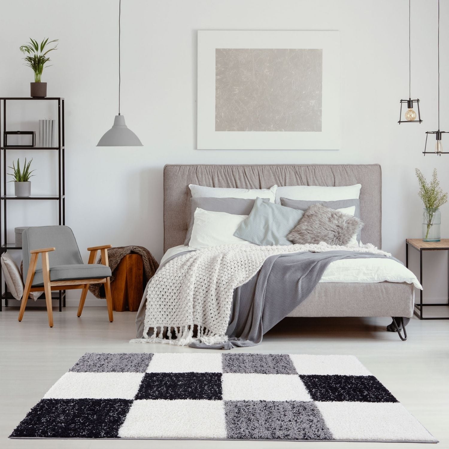 Myshaggy Geometric Grey Rug - PN Home