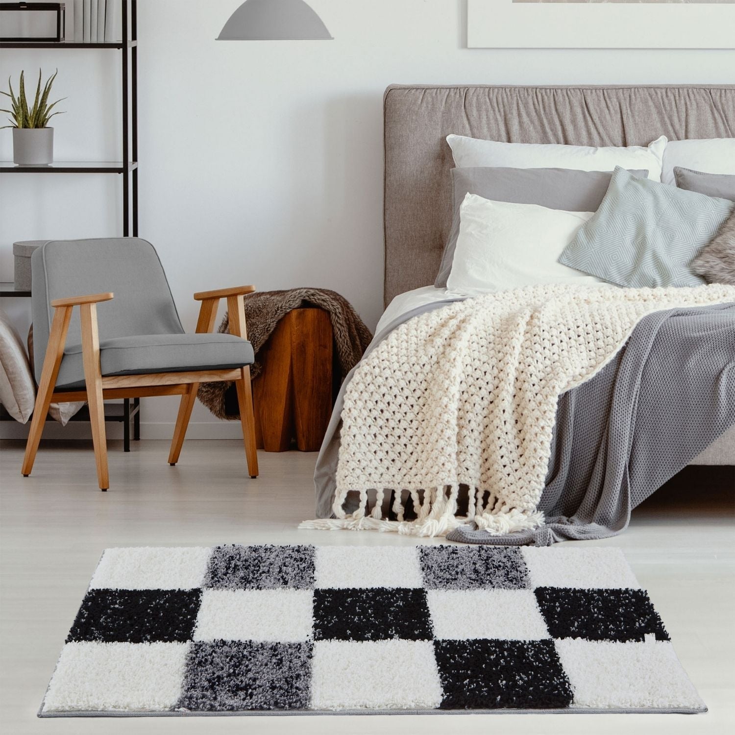 Myshaggy Geometric Grey Rug - PN Home