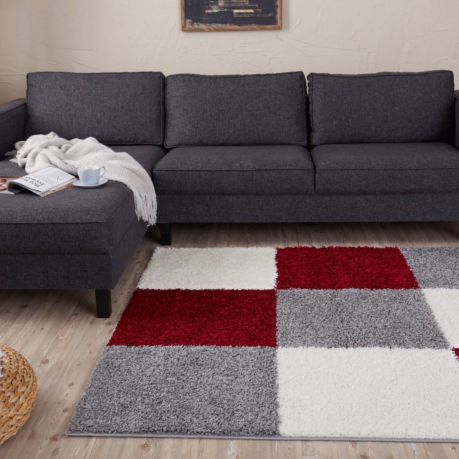 Myshaggy Geometric Red Rug - PN Home