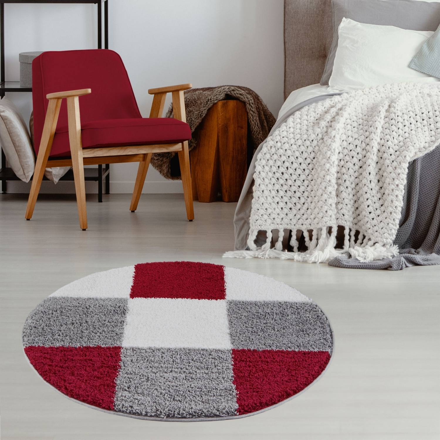Myshaggy Geometric Red Rug - PN Home