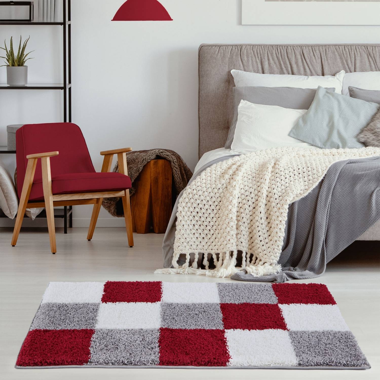 Myshaggy Geometric Red Rug - PN Home