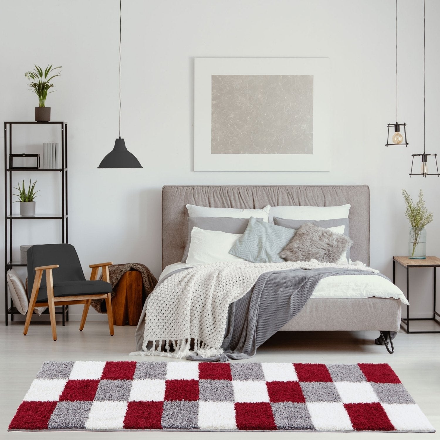 Myshaggy Geometric Red Rug - PN Home