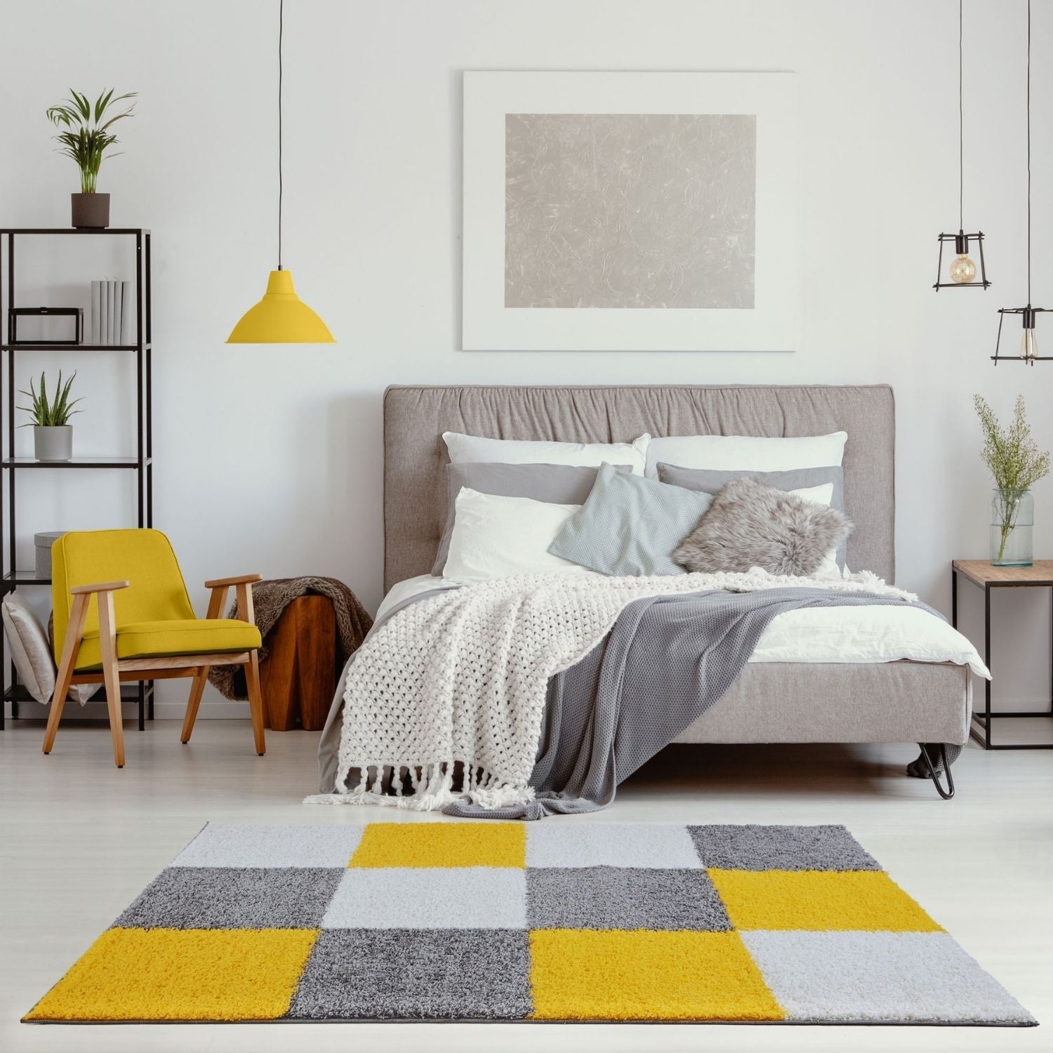 Myshaggy Geometric Yellow Rug - PN Home
