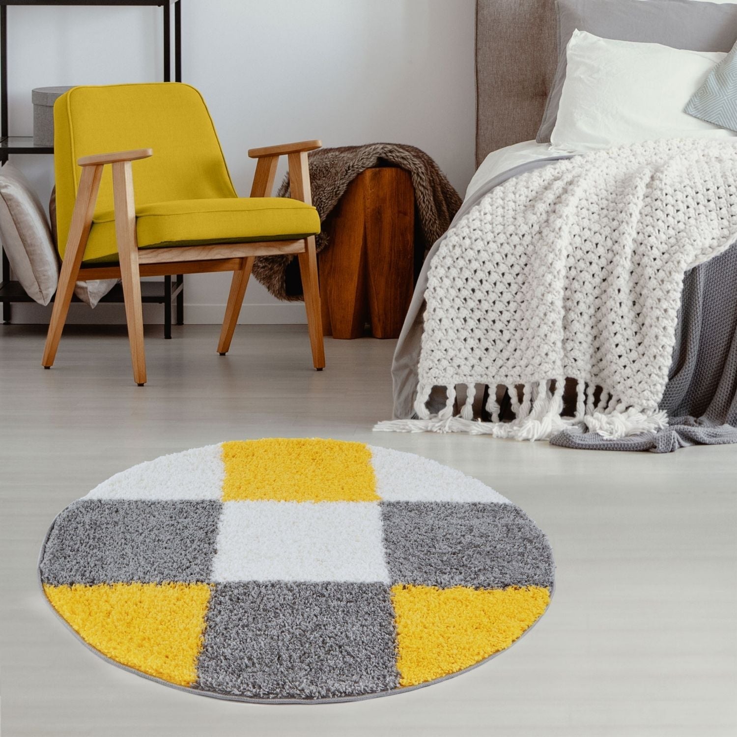 Myshaggy Geometric Yellow Rug - PN Home
