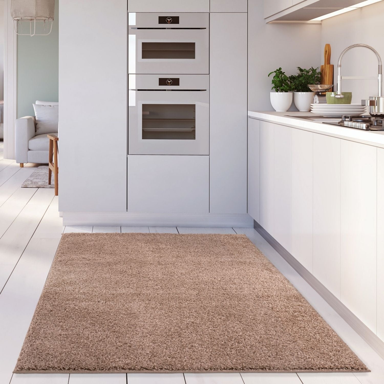 Myshaggy Solid Beige Rug - PN Home