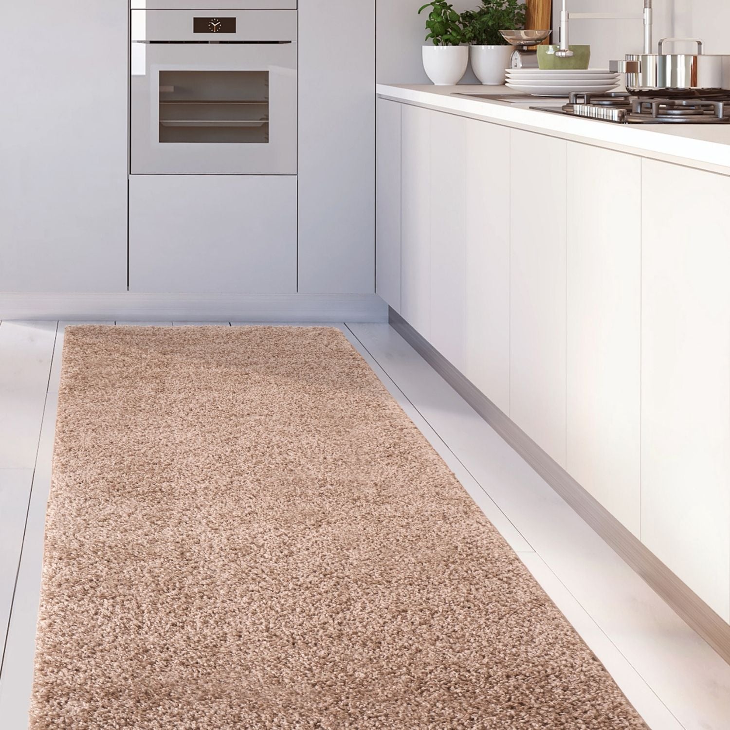 Myshaggy Solid Beige Rug - PN Home