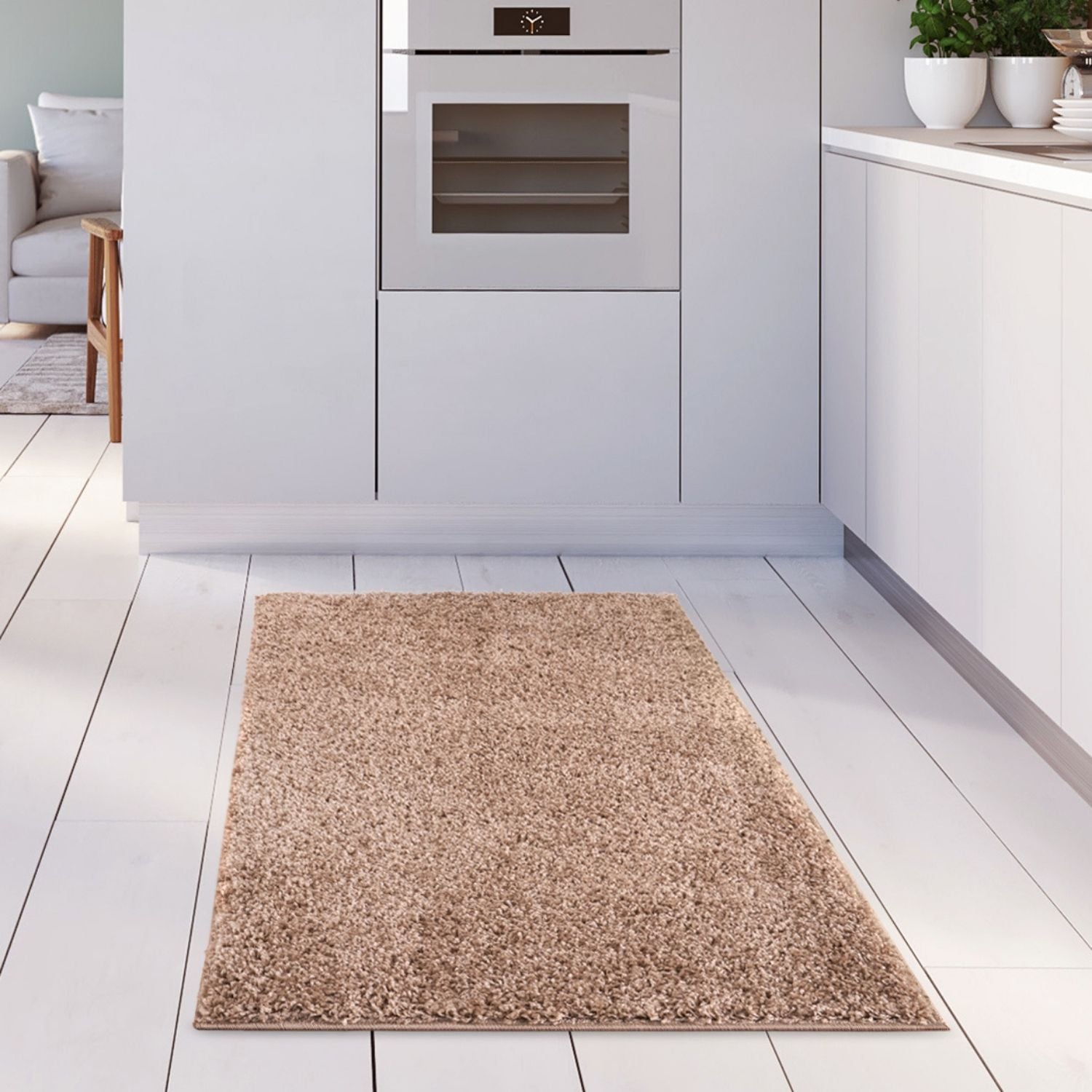 Myshaggy Solid Beige Rug - PN Home