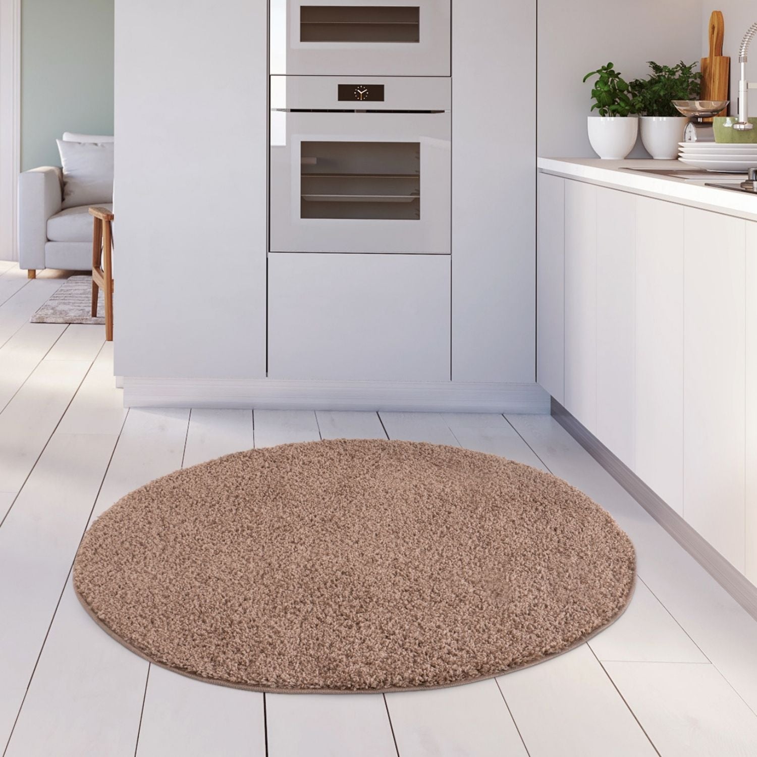 Myshaggy Solid Beige Rug - PN Home