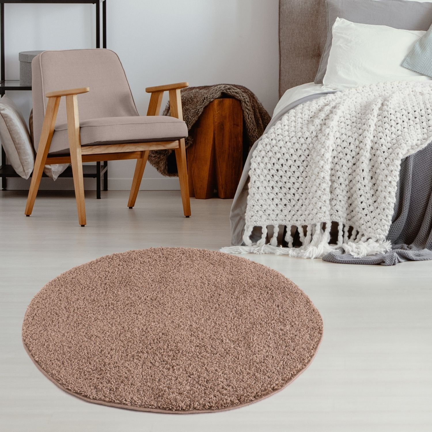 Myshaggy Solid Beige Rug - PN Home