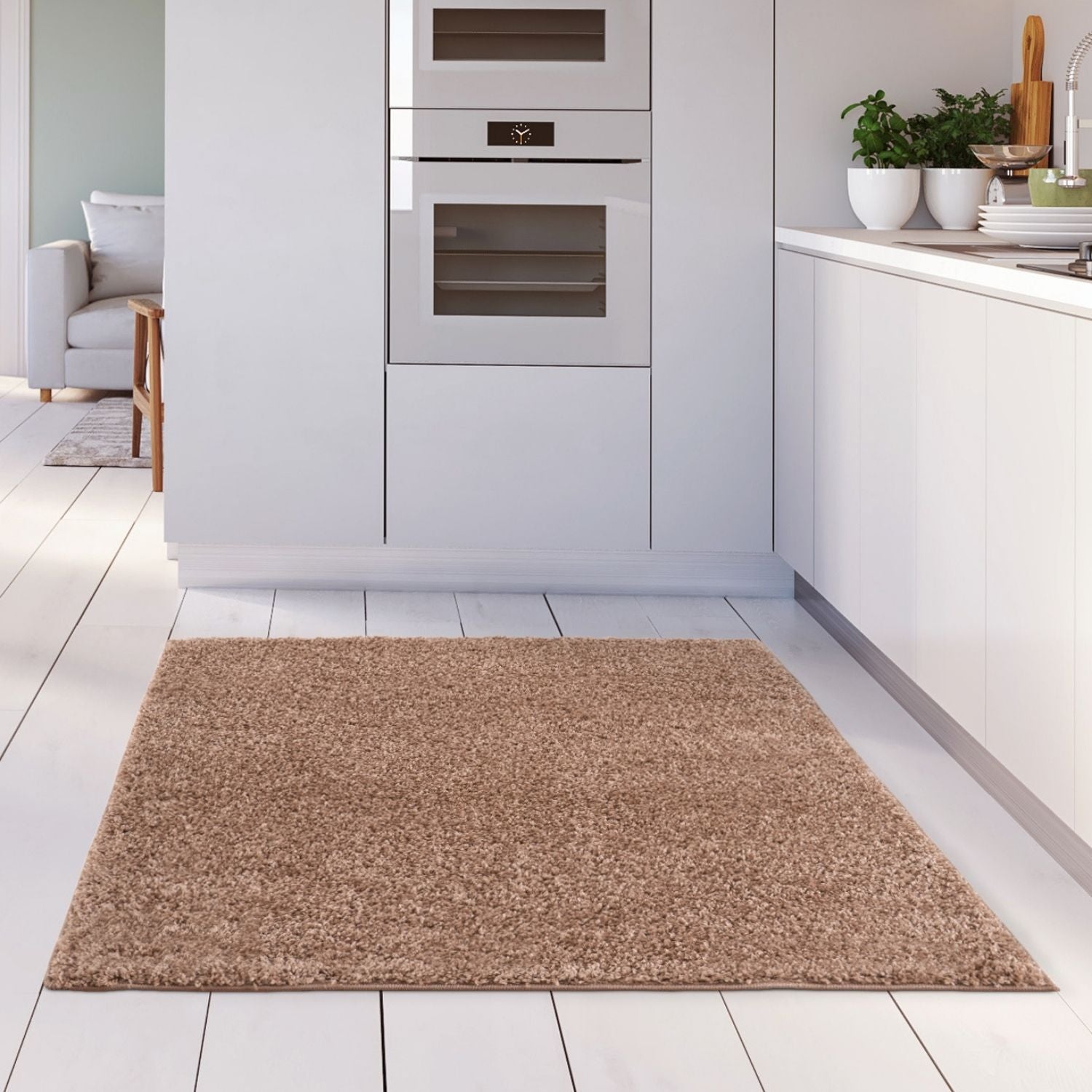Myshaggy Solid Beige Rug - PN Home