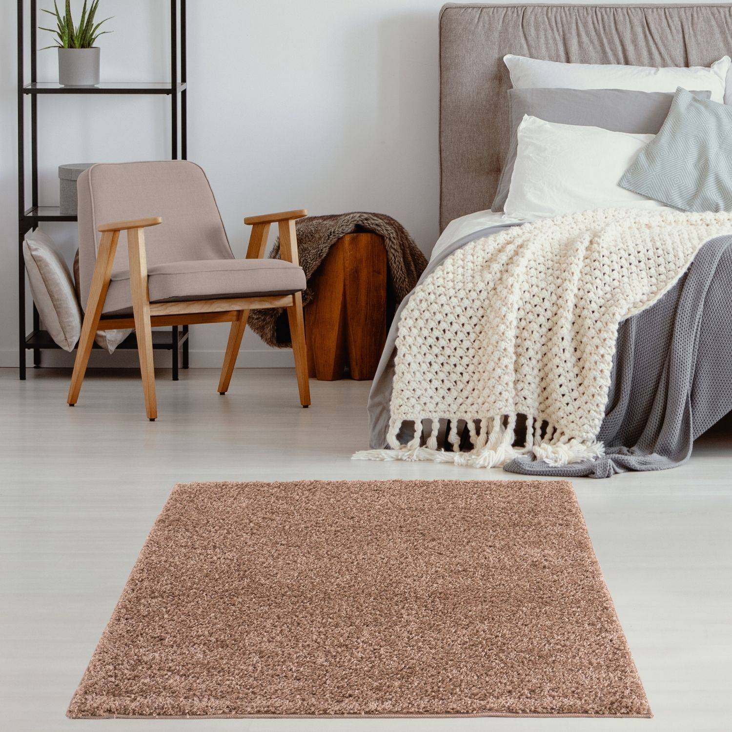 Myshaggy Solid Beige Rug - PN Home