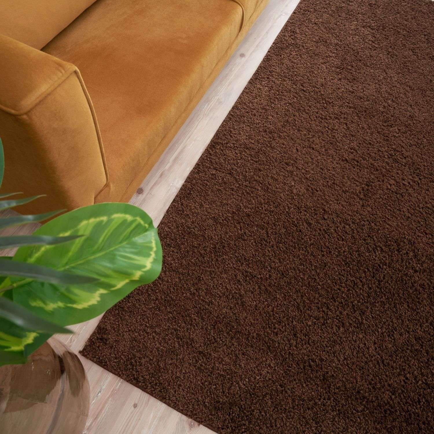 Myshaggy Solid Brown Rug - PN Home