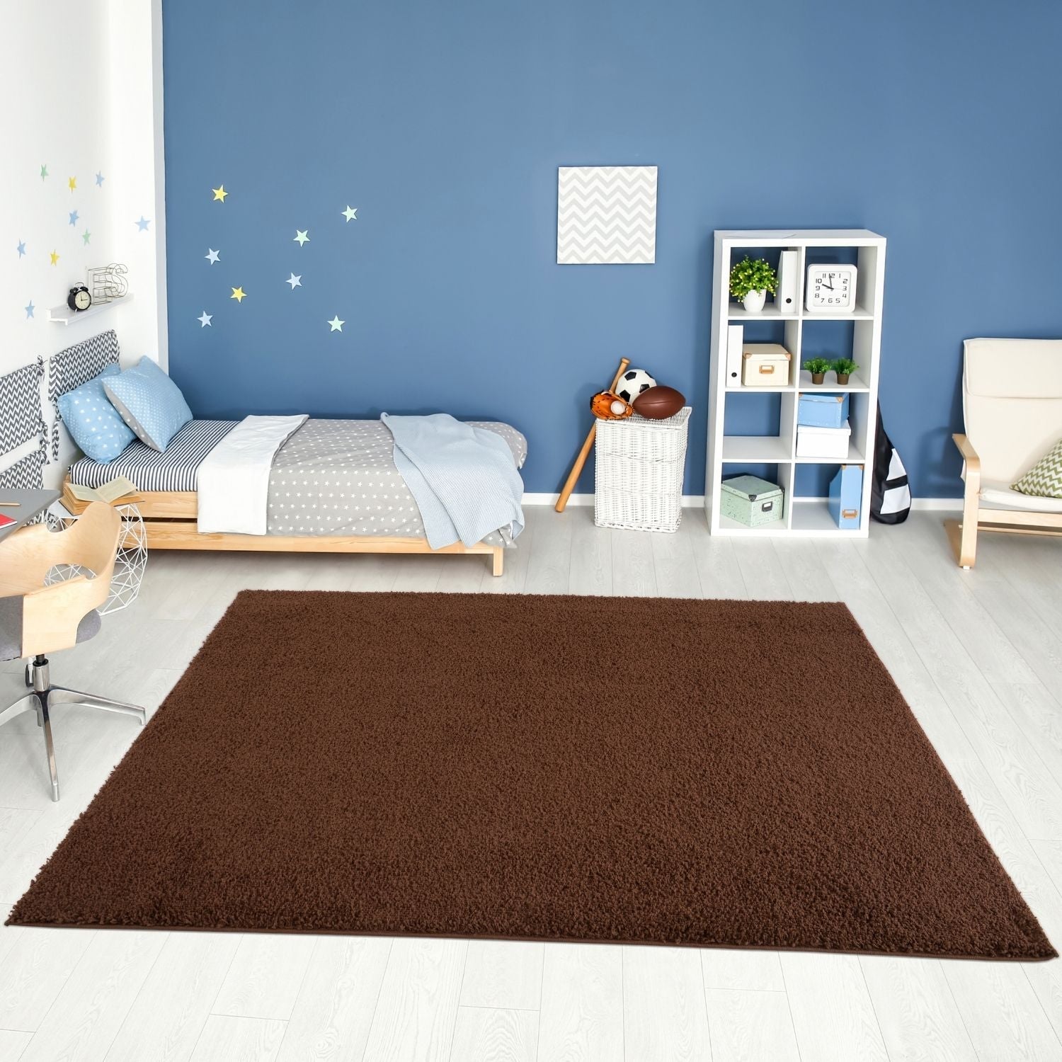 Myshaggy Solid Brown Rug - PN Home