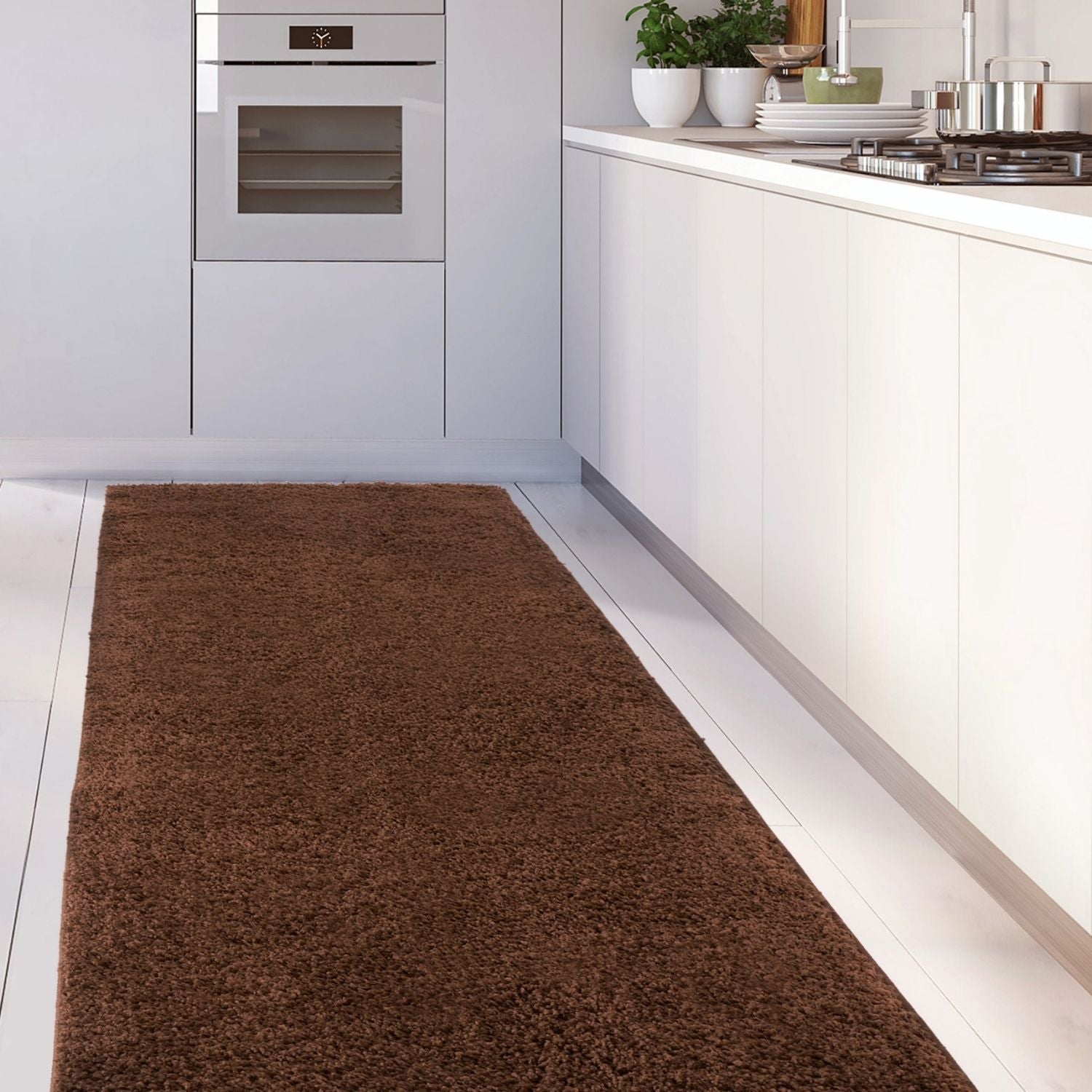 Myshaggy Solid Brown Rug - PN Home