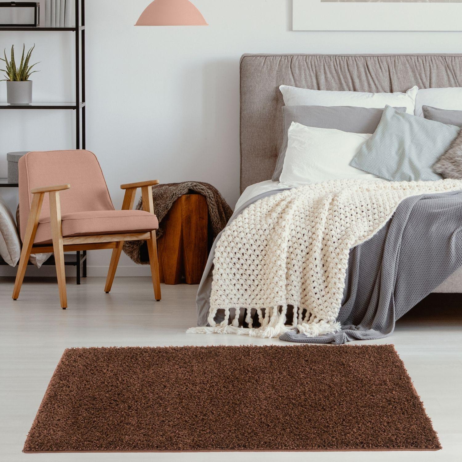 Myshaggy Solid Brown Rug - PN Home