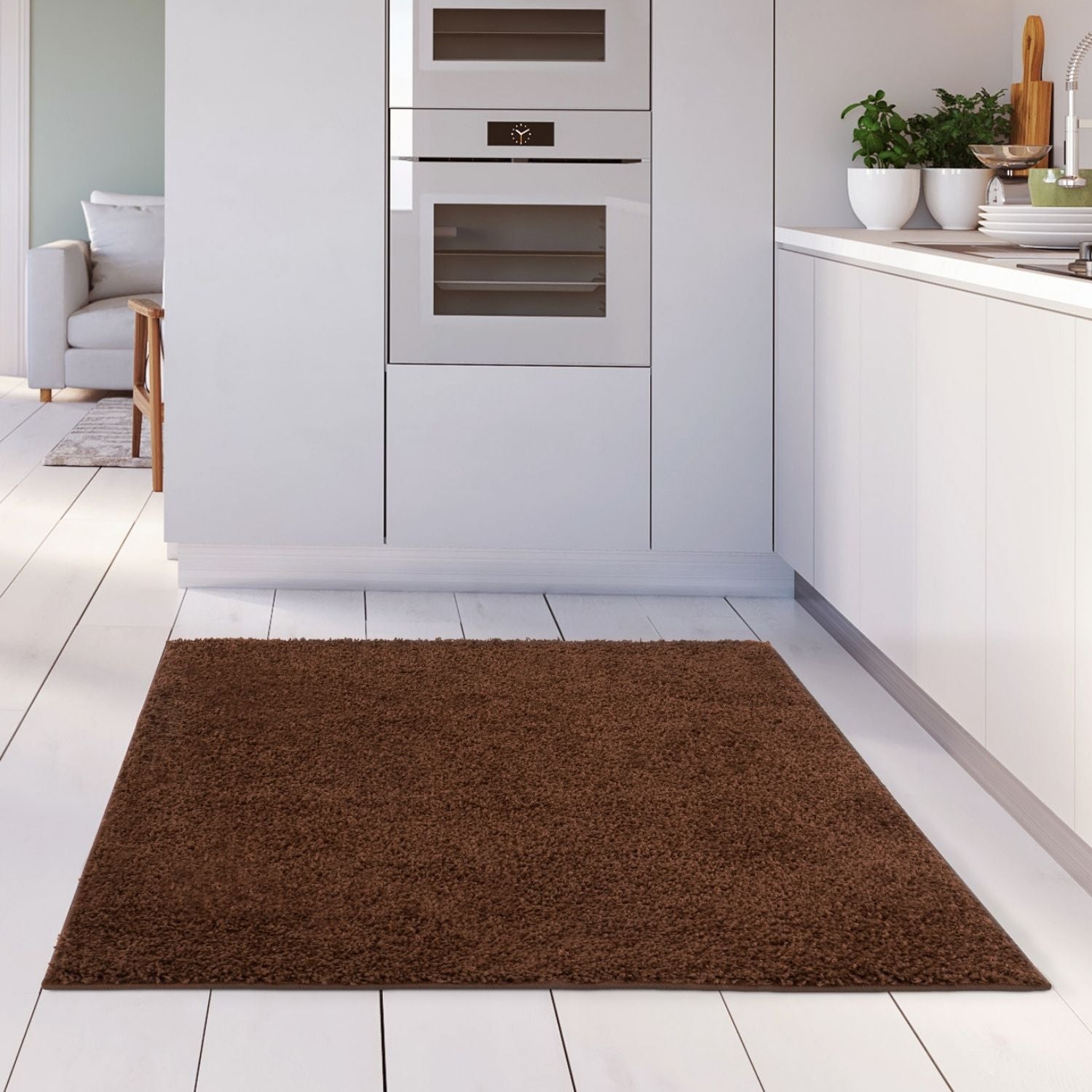 Myshaggy Solid Brown Rug - PN Home