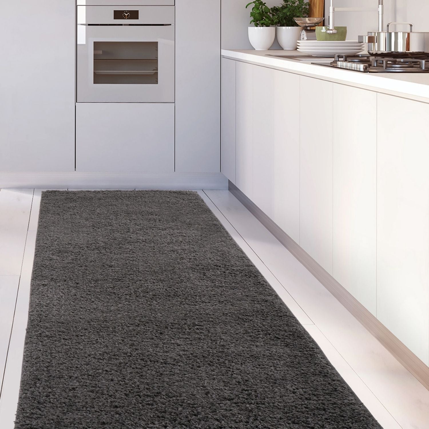 Myshaggy Solid Dark Grey Rug - PN Home