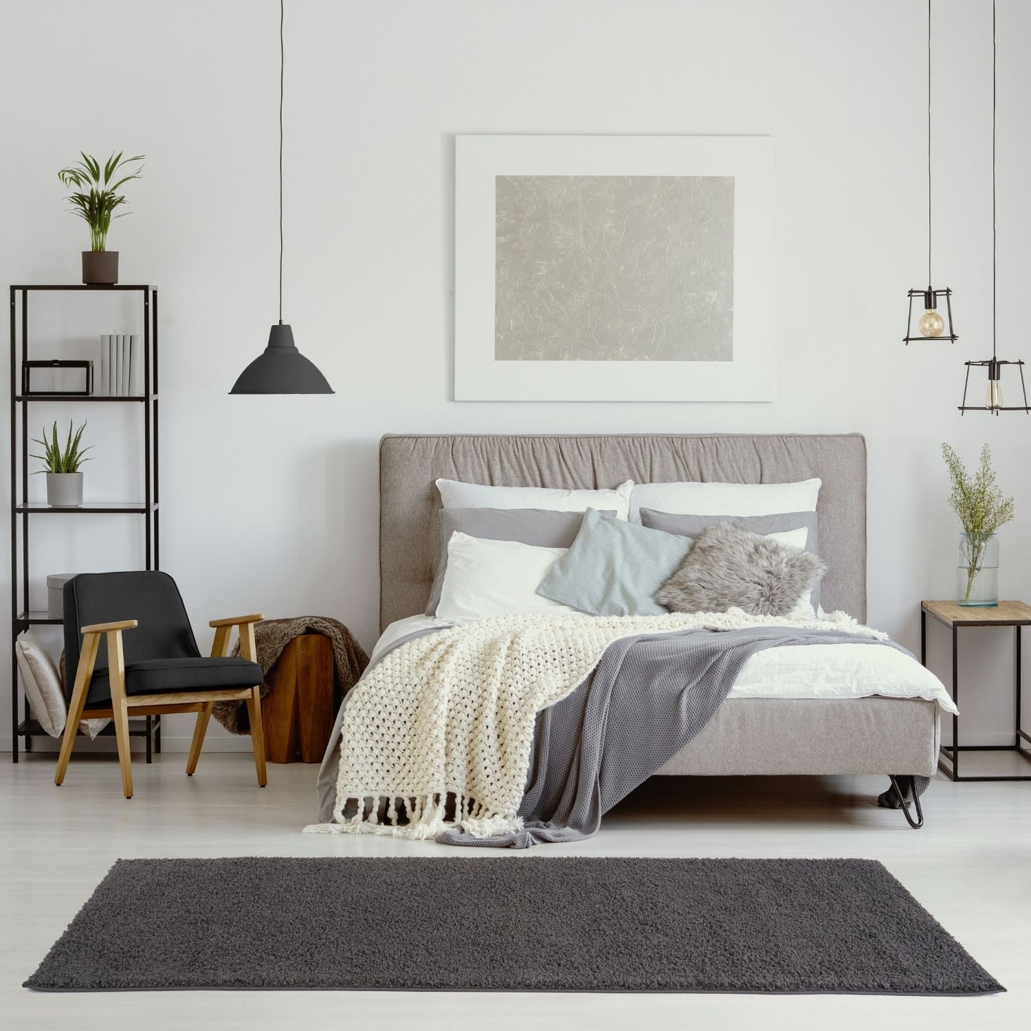 Myshaggy Solid Dark Grey Rug - PN Home