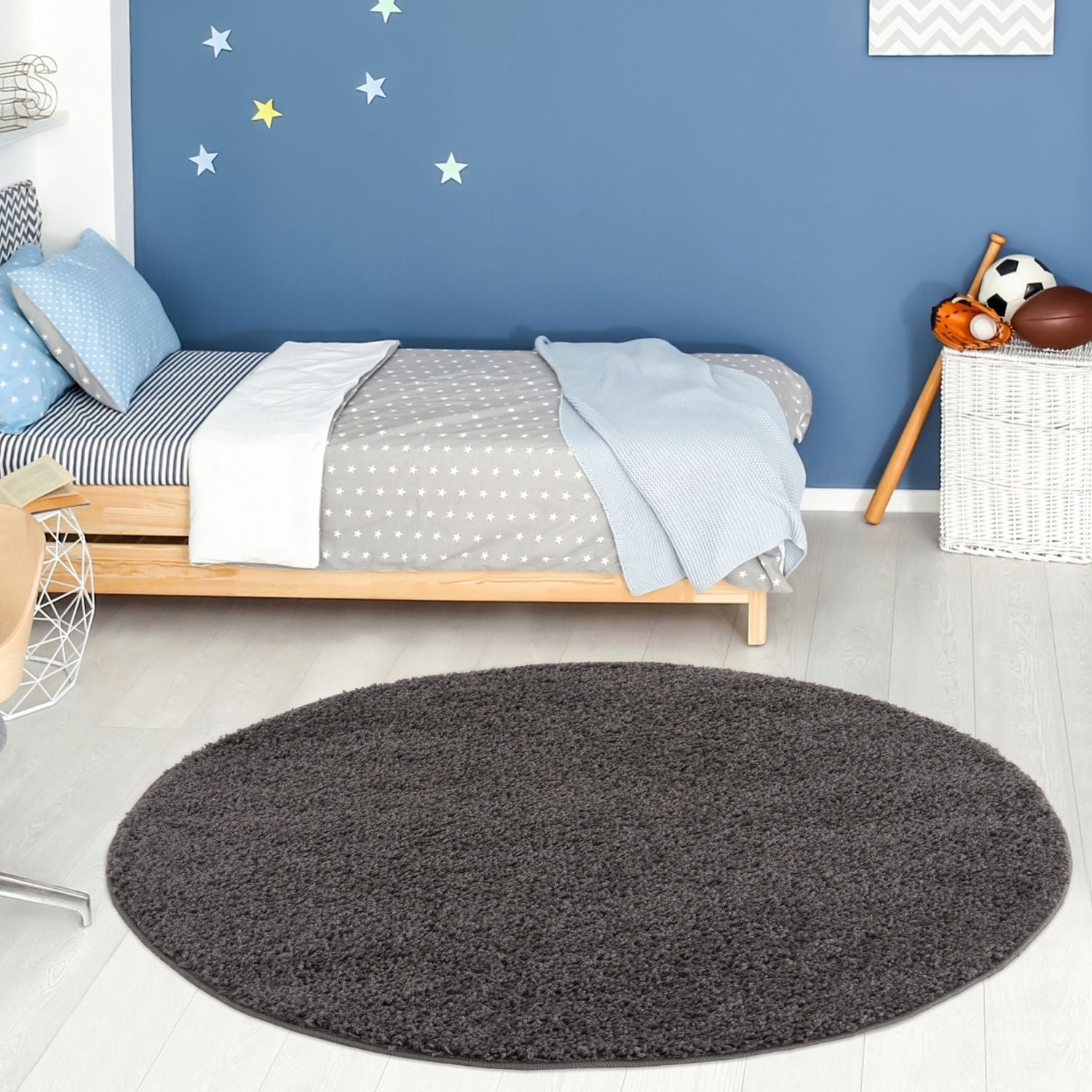 Myshaggy Solid Dark Grey Rug - PN Home