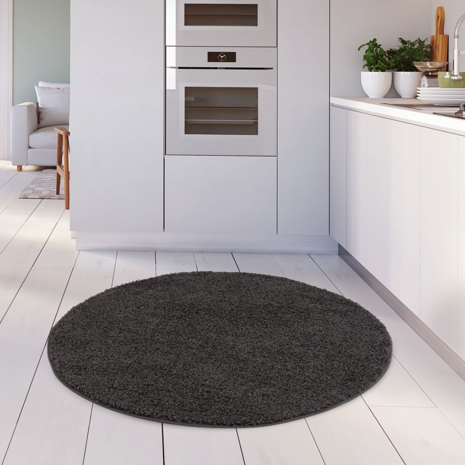 Myshaggy Solid Dark Grey Rug - PN Home
