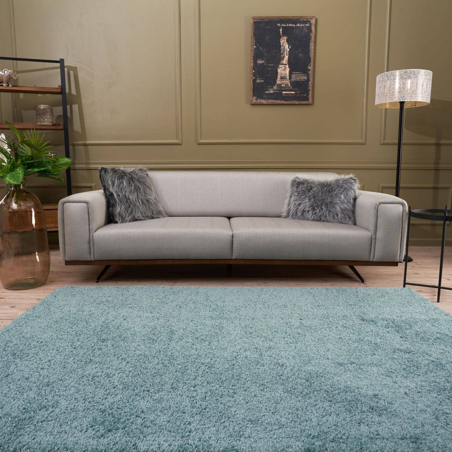 Myshaggy Solid Duck Egg Blue Rug - PN Home